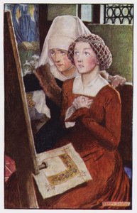 Ilustracja do The Cloister and The Hearth autorstwa Charlesa Reade (kolor lito) autorstwa Byam (after) Shaw