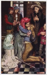 Ilustracja do The Cloister and The Hearth autorstwa Charlesa Reade (kolor lito)