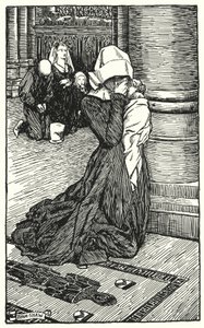 Ilustracja do The Cloister and The Hearth autorstwa Charlesa Reade (lito) autorstwa Byam (after) Shaw
