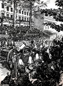 Ostatnia podróż króla Edwarda VII przez Londyn: kondukt pogrzebowy na Piccadilly, 1910 1911 autorstwa Byam Shaw