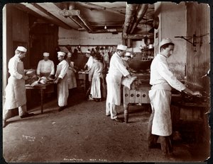 Zakład mięsny w Hotelu Delmonico, 1902 (srebrny odbitka żelatynowa)