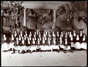 Kelnerzy w Hotelu Delmonico, 1902 (srebrny odbitka żelatynowa) autorstwa Byron Company