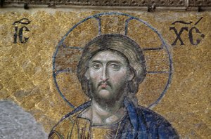 Deesis Chrystus w Hagia Sophia (mozaika) autorstwa Byzantine
