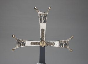 Fragment Krzyża Procesyjnego, ok. 1050 (srebrny pozłacany, niello) autorstwa Byzantine