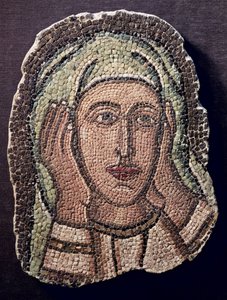 Głowa jednej ze Świętych Kobiet z Turcji (mozaika) autorstwa Byzantine