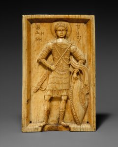 Ikona ze Świętym Demetriosem, 950-1000 (kość słoniowa) autorstwa Byzantine
