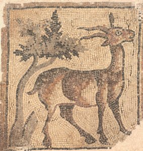 Baran w pobliżu drzewa, 400s autorstwa Byzantine