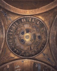 Kreacja na kopule w przedsionku (mozaika) autorstwa Byzantine Byzantine