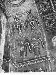 Fragment aniołów z absydy, ok. 1175-1250 (mozaika) autorstwa Byzantine Byzantine
