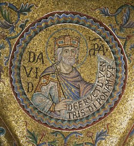 Król Dawid Fragment mozaiki wewnętrznej w bazylice św. Marka, XIII w. autorstwa Byzantine Byzantine