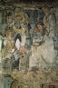 Fresk Zwiastowania w Santa Maria Antiqua, 565-578 autorstwa Byzantine Byzantine