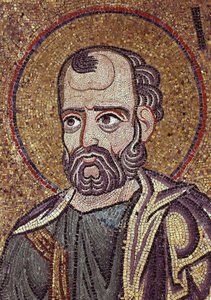 Fragment mozaiki wewnętrznej proroka Jonasza w bazylice św. Marka, XII w. autorstwa Byzantine Byzantine