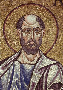 Fragment mozaiki wewnętrznej proroka Abdiasza w bazylice św. Marka, XII w. autorstwa Byzantine Byzantine