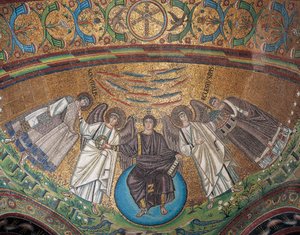 Włochy, Emilia-Romagna, Rawenna, bazylika San Vitale, mozaika w basenie absydyjnym autorstwa Byzantine School