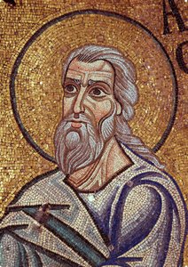 Prorok Habakuk (Habakuk, Habakuk, Habakuk, Abakuk, Hawakuk) (VII w. p.n.e.). Dzieło bizantyjskiego mistrza, mozaika, detal dekoracji bazyliki św. Marka w Wenecji (Włochy) autorstwa Byzantine School