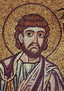 Prorok Zachariasz (VI wpne). Dzieło bizantyjskiego mistrza, mozaika, detal dekoracji bazyliki św. Marka w Wenecji (Włochy) autorstwa Byzantine School