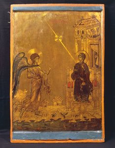 Zwiastowanie (tempera na panelu) autorstwa Byzantine School