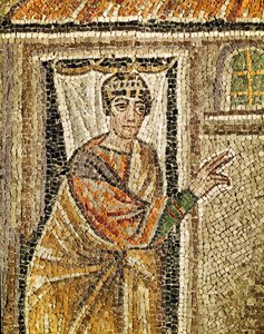 Odźwierny, detal z obrazu "Odźwierny rozpoznaje świętego Piotra", VI wiek (mozaika) autorstwa Byzantine School