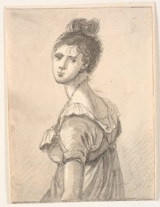 Portret kobiety w połowie długości autorstwa C.A. Lorentzen