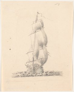 Marineskib autorstwa C.A. Lorentzen