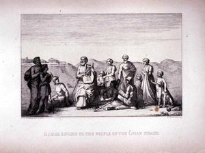 Homer Singing to the People on the Chian Strand, grawerowane przez B.Barlocciniego, 1849