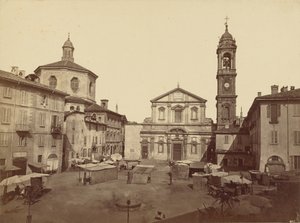 Widoki na Mediolan: Piazzo Santo Stefano autorstwa C.D. Wagner