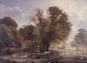 Jesienny poranek w zoo Jægersborg autorstwa C.F. Aagaard