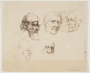 Pięć męskich głów autorstwa C.F. von Rumohr