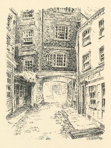 „Stary Bell Inn, Holborn”, XVIII wiek, 1925. autorstwa CH Walker
