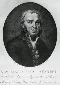 Portret Giovanniego Battisty Venturiego (1746-1822), włoskiego fizyka, dyplomaty, historyka nauki i odkrywcy efektu Venturiego, rycina