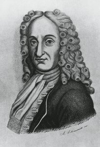 Portret Pietro Antonio Michelotti (1673-1740), włoskiego lekarza i jatromatematyka, rycina Schiavonetti autorstwa J.B. and Brown J. Rowbotham
