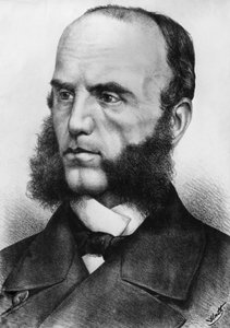 Portret Wilhelma von Tegetthoffa (1827-1871), admirała austriackiego, dowodził siłami morskimi podczas II wojny szlezwickiej w 1864 i wojny austriacko-pruskiej w 1866, rycina wg rysunku Watta