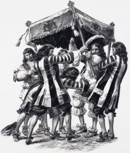 Koronacja Karola II (gwasz na papierze) autorstwa C.L. Doughty