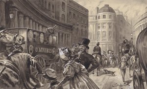 Omnibus konny, Londyn (gwasz na papierze)
