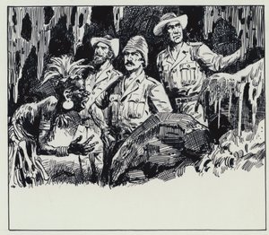 Ilustracja dla King Solomons Mines (gwasz na papierze) autorstwa C.L. Doughty