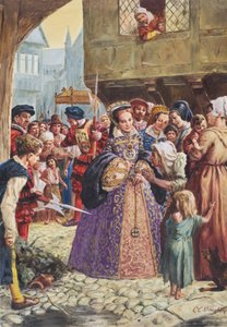 Maria Tudor (1515-58) (gwasz na papierze) autorstwa C.L. Doughty