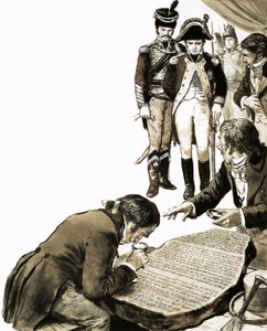 Napoleon sprowadził uczonych, aby rozwikłać tajemnice starożytnych języków Kamienia z Rosetty autorstwa C.L. Doughty