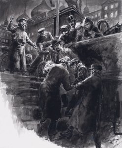 Próba samobójcza Czajkowskiego (gwasz na papierze) autorstwa C.L. Doughty