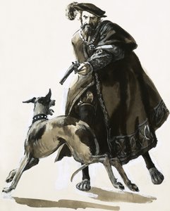 Thomas Seymour wyładował swój gniew, strzelając do jednego z psów króla autorstwa C.L. Doughty