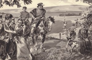 Niezidentyfikowana scena historyczna, prawdopodobnie związana z zagrodami (gwasz na papierze)