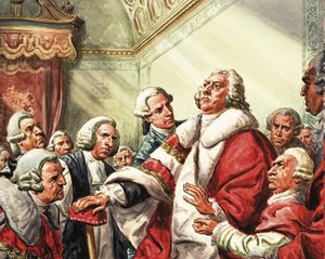 William Pitt wygłasza swoje ostatnie przemówienie w Parlamencie w 1778 r. autorstwa C.L. Doughty