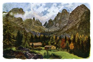 Jezioro Nambino i grupa Brenta, Tyrol, 1901 autorstwa CM Reisch