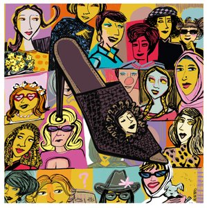 SABOT AND FACES (tusz i obraz cyfrowy)