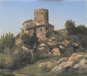 Budynek w pobliżu Tor di Quinto poza Rzymem? autorstwa Christoffer Wilhelm Eckersberg