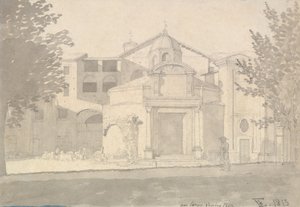 Odcinek Via Sacra, Rzym Kościół Świętych Kosmy i Damiana, 1814-15. autorstwa Christoffer Wilhelm Eckersberg
