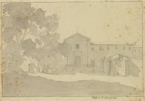 Klasztor kapucynów w Castel Gandolfo na południowy wschód od Rzymu. autorstwa Christoffer Wilhelm Eckersberg