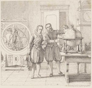 Christian IV odwiedza Tycho Brahe w Uranienborg autorstwa Christoffer Wilhelm Eckersberg