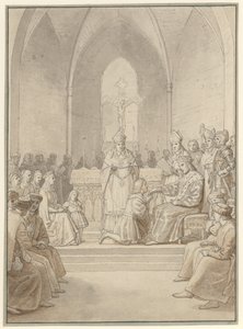 Założenie Orderu Słonia. autorstwa Christoffer Wilhelm Eckersberg