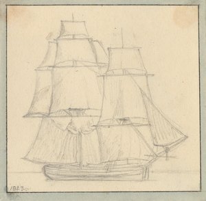 Bryg z fokiem na głównym szczycie. autorstwa Christoffer Wilhelm Eckersberg