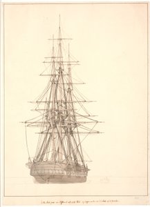 Fregata widziana z rufy autorstwa Christoffer Wilhelm Eckersberg